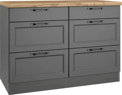Produktbild von Held Möbel Auszugunterschrank Lübeck BxTxH 120 x 60 x 86 cm grau matt zerlegt 465.1.6331