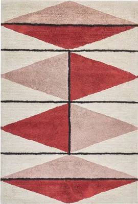 Produktbild von BELIANI Teppich Mehrfarbig Baumwolle 140 x 200 cm geometrisches Muster handgewebt gefärbt Kurzhaar Kurzflor Bettvorleger Läufer Retro Stil
