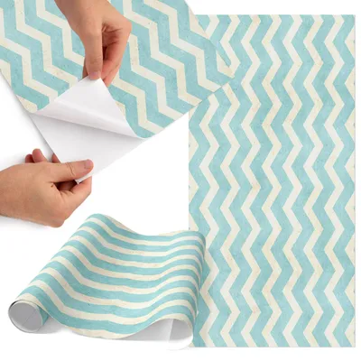 Zdjęcie produktu dla Folia do mebli 50 x 100 cm – folia samoprzylepna do mebli – folia samoprzylepna – folia do mebli – folia do mebli kuchennych – folia samoprzylepna do kuchni – folia do szafek – wodoodporna – zmywalna – samoprzylepna – bez pęcherzyków powietrza – usuwalna bez pozostawiania śladów – wzór zygzakowaty