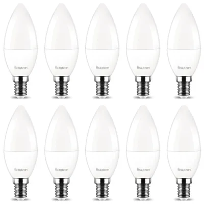 Obrázok produktu pre 10x úsporná sada E14 5 W matná LED žiarovka tvaru sviečky C35 400 lumenov 220° teplá biela