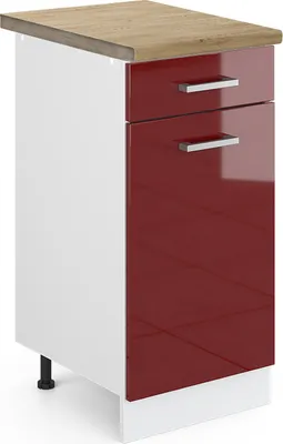 Immagine prodotto di Mobiletto base per cucina Vicco R-Line Rosso lucido 40 cm , PL Rovere, Model 46649