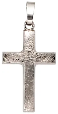 Produktbild von Anhänger Goldkreuz Kreuz eismatt gehämmert 375 Gold Weißgold