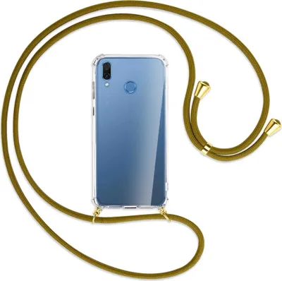 Produktbild von Handykette Backcover-Schutzhülle mit Band (Metall goldfarben) für Honor Play - khaki