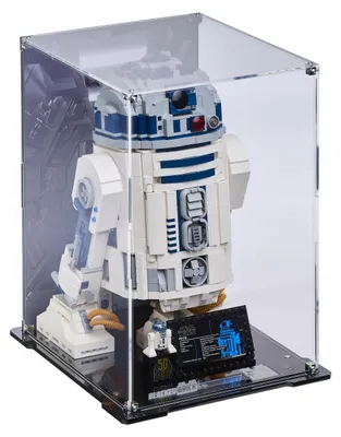 Imagen del producto de Vitrina negra para LEGO® 75308 Star Wars™ – R2-D2, con panel trasero impreso