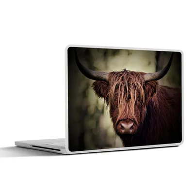 Produktbild von MuchoWow® Laptop Aufkleber Sticker Cover Schottischer Hochländer - Licht - Porträt - Natur 25x18 cm - Laptop-Deko