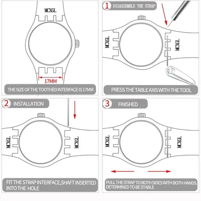Imagen del producto de Correa de reloj de silicona, 17 mm, resistente al sudor, para relojes Swatch