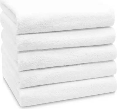 Produktbild von 5er Set Duschtücher, 70x140 cm, 100% Baumwolle, weiß