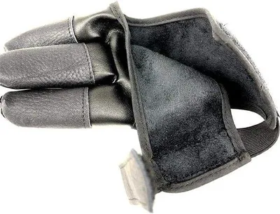 Productafbeelding van Jachthandschoen voor boogschieten met drie vingers | Leerhandschoenen | Traditie van het gebruik van recurvebogen