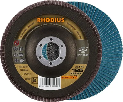 Image de Rhodius Disque abrasif LSZ F2 125x22,23mm Granulométrie 40 Acier inoxydable Alphaline - 204015