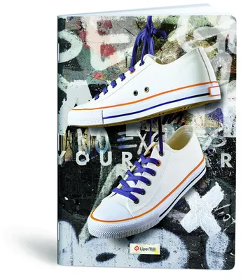 Image de Cahier A4, 40 pages, quadrillé, motif Sneakers, lot de 10