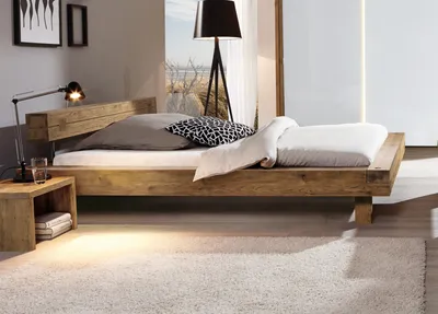Produktbild von HASENA Oak Vintage Balkenbett Inca Füße Ivio Wildeiche 140x200