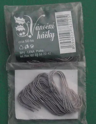 Obrázok produktu pre HÁČIKY kovovo na vianočné ozoby 50ks STRIEBORNÉ