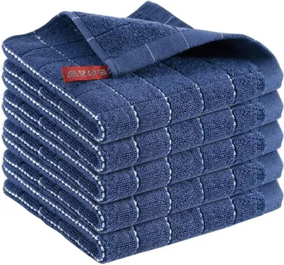 Immagine prodotto di Strofinacci da cucina - Strofinacci assorbenti - Per la pulizia della cucina - Cotone morbido e assorbente - 30 x 30 cm - Blu