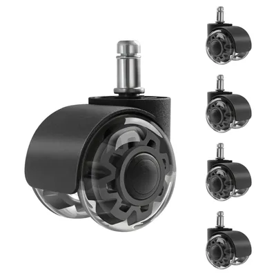 Obrázek produktu pro MARK ADLER Wheels 3.0 Black Kolečka pro židle na kolečkách Nábytková kolečka Pogumovaná kolečka pro vozíky Kolečka pro kancelářské židle Náhradní kolečka