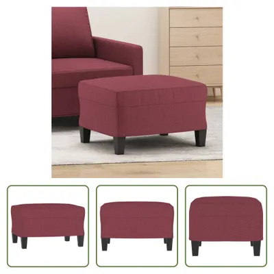 Zdjęcie produktu dla Podnóżek The Living Store czerwone wino 60x50x41 cm tkanina
