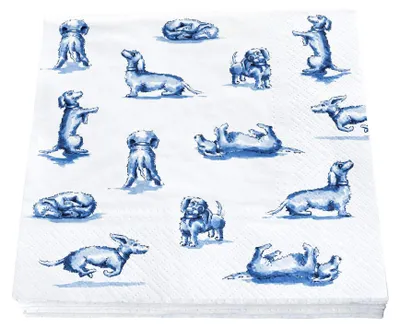 Heinen Delfts Blauw – Servietten teckel Nhaan – Bild 1