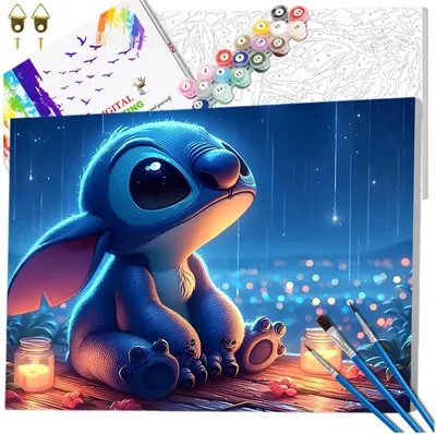 Produktbild von EDIBAZZAR | Malen nach Zahlen mit Rahmen, 40 x 50 cm Leinwandbild, Blaue Weltraumfigur