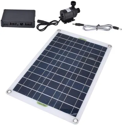 Imagen del producto de Bomba solar para pozos: bomba de agua con energía solar. Alta eficiencia, 50 W. Ecológica. Adecuada para estanques. 800 L/h