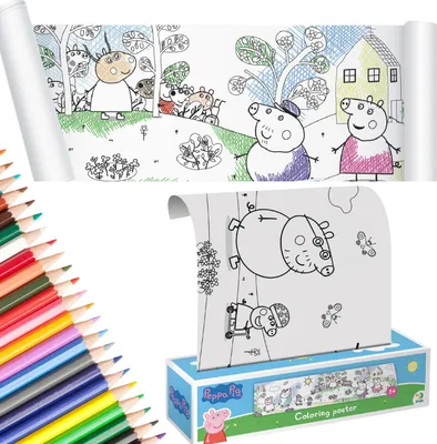 Zdjęcie produktu dla Zestaw Kreatywny Do Malowania Rysowania Kolorowanka Rolka Świnka Peppa Pig
