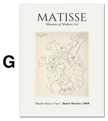 Produktbild von Poster Matisse Gesicht Abstrakt | Bilder Wohnzimmer | Wandbilder Schlafzimmer | Deko Print ohne Rahmen | Bilder Matisse Bunt · Motiv G · 60 × 90 cm