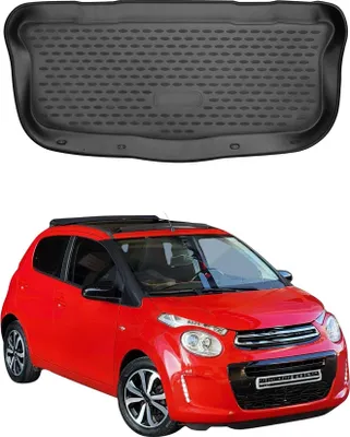 Image de Tapis de coffre pour Citroen C1 2014-2022 Caoutchouc TPE Noir