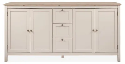 Produktbild von CALICOSY - Sideboard mit 4 Türen und 3 Schubladen, Kaschmir- und Eichenoptik B180 cm - LUND
