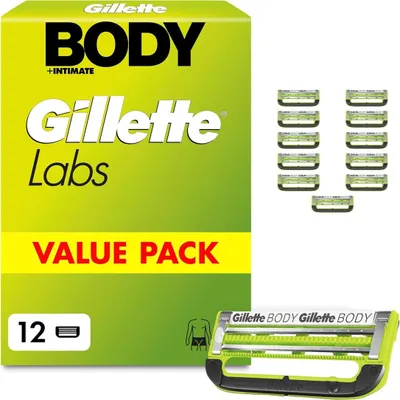 Produktbild von Gillette Labs Body & Intimate Rasierklingen, 12 Original Ersatzklingen