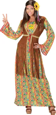 Immagine prodotto di DONNA HIPPIE (abito con gilet, collana con segno di pace) taglia L