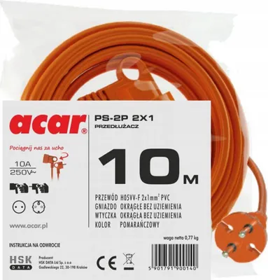 Immagine prodotto di Cavo di prolunga Cavo da giardino Acar Cavo di prolunga da giardino con filtro antidisturbo 2x1,5 250V/16A 10m