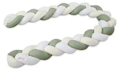 Produktbild von babybay Nestchenschlange Waffelpiqué geflochten 180 cm passend für alle Modelle, weiß/ivory/jadegrün