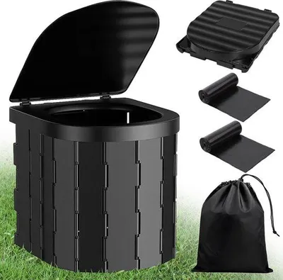 Obrázek produktu pro Mobilní toaleta pro outdoorové aktivity a cestování, lehká a skládací