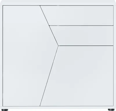 Produktbild von Vladon Sideboard Benny,  Germany, Kommode mit 2 Türen und 2 Schubladen, Weiß matt/Weiß matt (79 x 74 x 36 cm)
