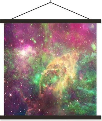 Produktbild von MuchoWow® Textilposter Weltraum - Sterne - Farben 40x40 cm mit schwarzem Rahmen - Fotos