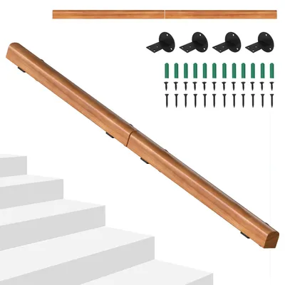 Obrázok produktu pre Eikuavons, zábradlie z brezového dreva, 150 cm, priemer 5 cm, možné prepojiť do dlhšieho zábradlia, protisklovzové zábradlie vhodné pre schody, chodby a kúpeľne