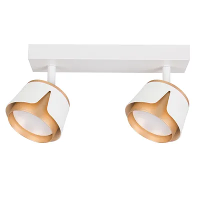 Produktbild von XUDO Deckenstrahler - GX53, 2-flammig, Weiß Gold, schwenkbar - Elegante verstellbare LED Deckenleuchte für das Wohnzimmer
