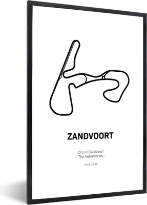 Produktbild von MuchoWow® Gerahmtes Poster Rundkurs Zandvoort - Formel 1 60x90 cm - Poster mit Schwarzem Bilderrahmen Wandposter Rahmen Foto Bilder - Kunst