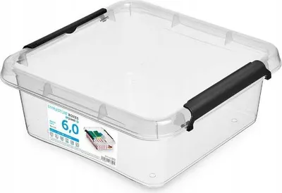 Produktbild von Kunststoffbehälter mit transparentem Deckel 6 L SimpleStore quadratisch