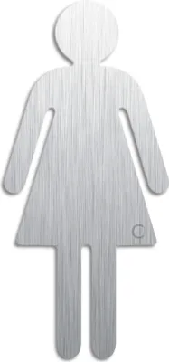 Produktbild von Toilettenschild XL Türschild aus Edelstahl Piktogramm WC Damen selbstklebend H=152 mm