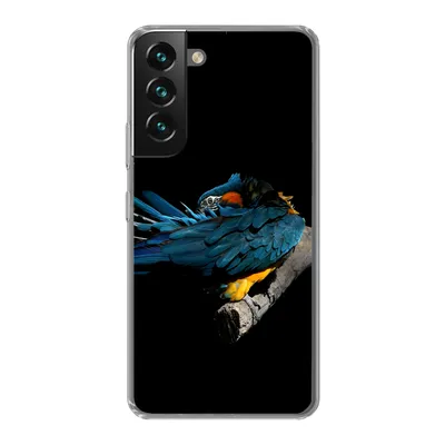 Produktbild von MuchoWow® Handyhülle Schutzhülle Hülle für Samsung Galaxy S22 Vogel - Federn - Zweig - Schwarz Silikon Softcase Handy Hülle - Mobiltelefonhülle