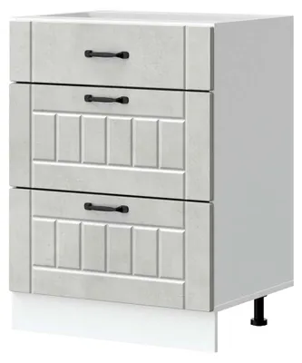 Produktbild von Küchenunterschrank Lucca in Betongrau aus Holzwerkstoff, Spülenunterschrank, Küchenschrank, Lagerschrank, Unterschrank für die Küche