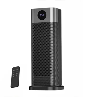 Obrázok produktu pre Elektrické konvektorové kúrenie do interiéru - 2000 W - Čierna farba - S diaľkovým ovládaním a osciláciou