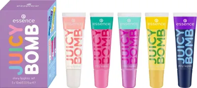 Produktbild von Essence Juicy Bomb Lipgloss-Set, 5 x 10 ml, mit leichter, nicht klebender Textur
