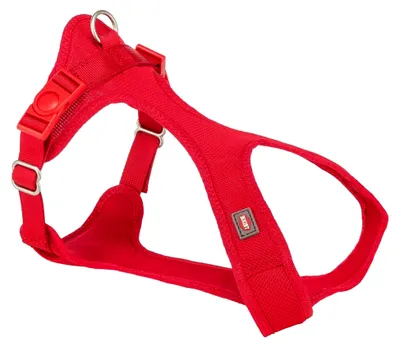 Produktbild von Komfortables Soft Touren-Geschirr Größe XXS–XS: Bauchumfang 25 – 35 cm - Gurtbandbreite 15 mm - gepolstert - stufenlos verstellbar - atmungsaktives Mesh-Material - rot