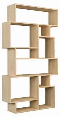 Image de Bibliothèque en bois « Karmato » - 96 x 25 x 168 cm - Chêne Sonoma