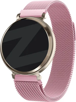 Produktbild von Bandz Milanese Loop Band – Milanese Smartwatch-Armband 14 mm mit Magnetverschluss passend für Garmin Lily 2 (nur zweite Version) – Rosa