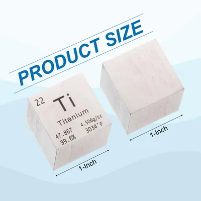 Produktbild von Titanwš¹rfel Metallelement Hochdichter Block Reines Periodensystem Element Wš¹rfel Magnesiumblock fš¹r Elementsammlungen Lehrerlabor Wissenschaftliches Experiment, 1 Zoll