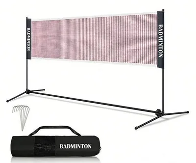 Immagine prodotto di Rete multifunzionale da 410 cm per tennis e pallavolo, con borsa per il trasporto e picchetti interni ed esterni