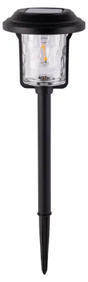 Produktbild von Solar- /Dekoerdspieß "SIMON" H: 54,7cm, Lampe für den Außenbereich im Landhaus Stil, aus Metall und Glas in schwarz, 54,7 cm hoch, Ø 14,6 cm, LED Platine – Dämmerungssensor