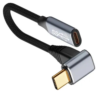 Zdjęcie produktu dla INF Pełnofunkcyjny przedłużacz USB-C kompatybilny z Steam Deck — 10Gbps, PD100W, 4K60Hz, pleciony 0.25/0.5 m 0,25 m