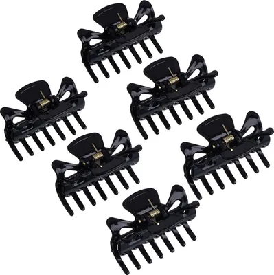 Produktbild von 6 Stück Kunststoff Haarspangen Klaue Damen Haar Klaue Schellen Haarnadel (Schwarz)